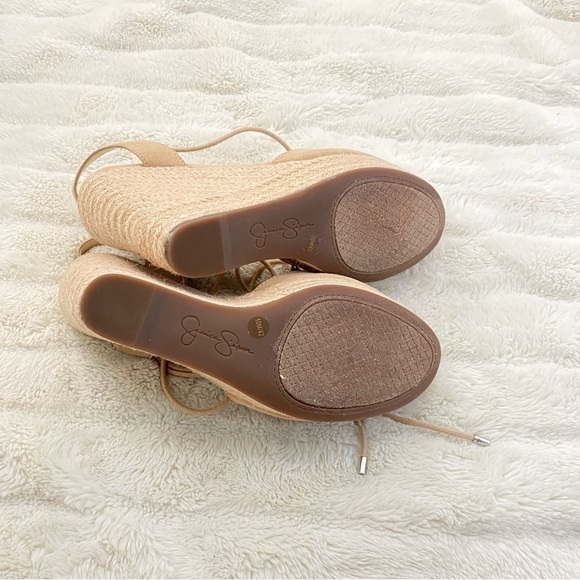 Jessica Simpson Cream Lace-Up Platform Wedge Espadrilles New Size 10 - Picture 14 of 14